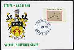 Staffa 1982 Sports Accessories 60p (Snooker) imperf single on illustrated cover with first day cancellation, stamps on sport    snooker