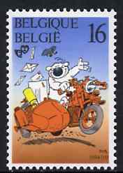 Belgium 1994 Philately for the Young (Cartoon Character on Motorbike) SG 3245*, stamps on , stamps on  stamps on postal      motorbikes      theatre    entertainments     cartoon