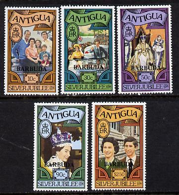 Barbuda 1977 Silver Jubilee set of 5 unmounted mint, SG 323-7, stamps on royalty     silver jubilee