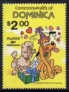 Dominica 1981 50th Anniversary of Walt Disneys Pluto unmounted mint, SG 740, stamps on disney, stamps on cartoons