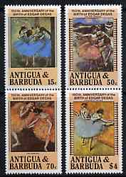 Antigua 1984 Death Anniversary of Edgar Degas (Dancers) set of 4 unmounted mint, SG 883-86*, stamps on arts    dancing    degas    death
