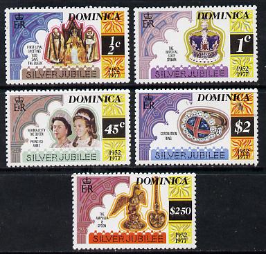 Dominica 1977 Silver Jubilee perf 12 set of 5 from sheetlets unmounted mint, SG 562-6, stamps on , stamps on  stamps on royalty, stamps on  stamps on silver jubilee