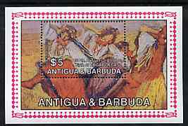 Antigua 1984 Death Anniversary of Edgar Degas (Dancers) m/sheet unmounted mint, SG MS 887, stamps on , stamps on  stamps on arts    dancing    degas    death