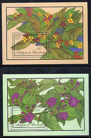 Antigua 1986 Flowers set of 2 m/sheets, SG MS 1036 unmounted mint, stamps on , stamps on  stamps on flowers