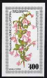 Equatorial Guinea 1979 Flowers (Weigela) 400ek imperf souvenir sheet unmounted mint, stamps on , stamps on  stamps on flowers  