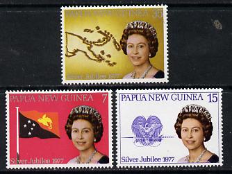 Papua New Guinea 1977 Silver Jubilee set of 3 unmounted mint, SG 330-32, stamps on , stamps on  stamps on royalty     silver jubilee