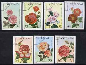 Vietnam 1987 Roses imperf set of 7 cto used (very scarce with only a limited number issued thus) as SG 1101-07*, stamps on , stamps on  stamps on flowers    roses