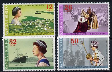 Samoa 1977 Silver Jubilee set of 4 unmounted mint, SG 479-82, stamps on , stamps on  stamps on royalty, stamps on  stamps on ships, stamps on  stamps on silver jubilee