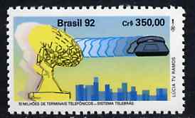 Brazil 1992 Installation of 10,000,00th Telephone unmounted mint, SG 2530*, stamps on , stamps on  stamps on telephones     communications