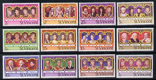 St Vincent 1977 Silver Jubilee set of 12 unmounted mint SG 502-13, stamps on royalty     silver jubilee