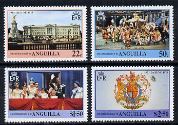 Anguilla 1978 Coronation 25th Anniversary set of 4 (SG 320-23) unmounted mint, stamps on , stamps on  stamps on royalty, stamps on  stamps on unicorns, stamps on  stamps on coronation