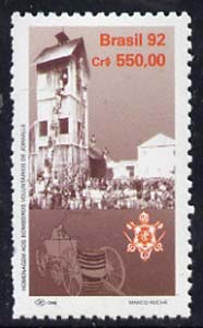 Brazil 1992 Volunteer Fire Service unmounted mint, SG 2548*, stamps on , stamps on  stamps on fire, stamps on  stamps on rescue