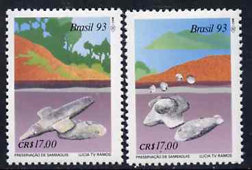 Brazil 1993 Preservation of Archaeological Sites set of 2, SG 2595-96 unmounted mint*, stamps on , stamps on  stamps on archaeology