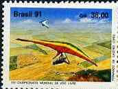 Brazil 1991 Free Flight Championships (Hang Gliding) unmounted mint SG 2470*, stamps on aviation, stamps on gliding