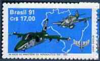 Brazil 1991 50th Anniversary of Aeronautics Ministry unmounted mint, SG 2465*, stamps on aviation   