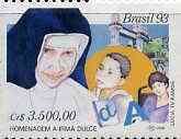 Brazil 1993 Sister Dulce (Founder of Hospital & Educational Centre) unmounted mint SG 2566*, stamps on hospitals, stamps on education, stamps on religion, stamps on personalities