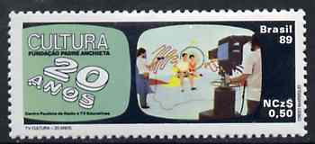 Brazil 1989 TV Culture unmounted mint SG 2371*, stamps on , stamps on  stamps on , stamps on  stamps on  tv , stamps on  stamps on camera