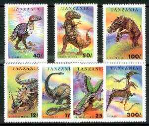 Tanzania 1994 Prehistoric Animals perf set of 7 unmounted mint, SG 1799-1805*, stamps on , stamps on  stamps on dinosaurs