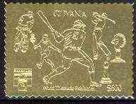 Guyana 1992 'Genova 92' International Thematic Stamp Exhibition $600 embossed in gold foil showing Cycling, Tennis, Baseball, Golf & Chess unmounted mint, stamps on , stamps on  stamps on stamp exhibitions, stamps on  stamps on bicycles    tennis    golf    baseball    chess