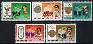 North Korea 1978 Running the 5 x 20ch values from the History of Olympics set of 15 unmounted mint (SG N 1754-55, 1758-59 & 1763), stamps on , stamps on  stamps on running