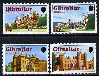 Gibraltar 1978 Coronation 25th Anniversary set of 4 (SG 400-3) unmounted mint, stamps on royalty      coronation