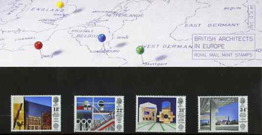 Great Britain 1987 Europa - British Architects set of 4 in official presentation pack, SG 1355-58, stamps on europa    architecture