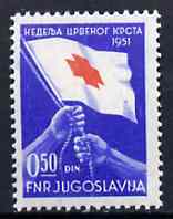 Yugoslavia 1951 Obligatory Tax - Red Cross unmounted mint SG 701, Mi 9*, stamps on red cross    medical    flags