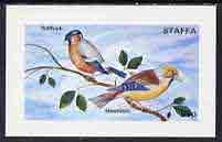 Staffa 1972 Finches imperf souvenir sheet (35p value) unmounted mint, stamps on birds