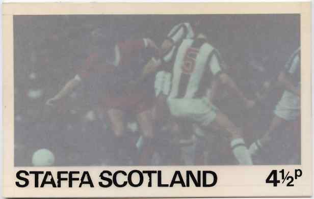 Staffa - Football Original composite artwork for 4.5p value comprising coloured photograph mounted on board 6DB x 4, inscription & value on tracing paper overlay , stamps on , stamps on  stamps on football, stamps on  stamps on sport