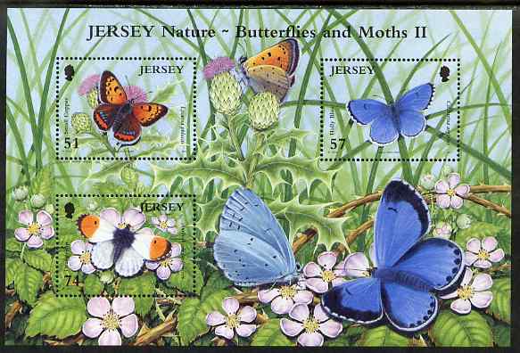 Jersey 2006 Butterflies & Moths perf m/sheet unmounted mint, SG MS1285, stamps on , stamps on  stamps on butterflies, stamps on  stamps on moths, stamps on  stamps on flowers