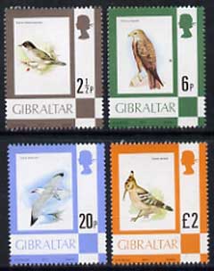 Gibraltar 1977 Birds, the 4 values from def set (2.5p, 6p, 20p \A3 \A32) SG 377, 381, 385 & 389 unmounted mint*, stamps on birds, stamps on hoopoe