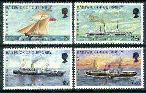 Guernsey 1972 Mail Packet Boats #1 set of 4 unmounted mint, SG 67-70*, stamps on , stamps on  stamps on mail ships, stamps on postal, stamps on ships