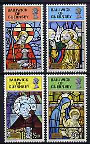 Guernsey 1973 Christmas (Stained Glass Windows) set of 4 unmounted mint, SG 89-92*, stamps on , stamps on  stamps on christmas    stained glass