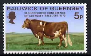 Guernsey 1972 World Conference of Guernsey Breeders unmounted mint, SG 71*, stamps on , stamps on  stamps on farming     bovine      vets