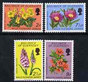 Guernsey 1972 Wild Flowers set of 4 unmounted mint, SG 72-75*, stamps on , stamps on  stamps on flowers      orchids