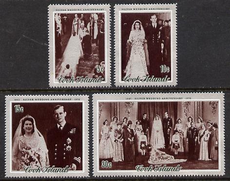 Cook Islands 1972 Silver Wedding set of 4 unmounted mint, SG 413-6, stamps on royalty, stamps on silver wedding