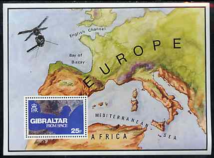 Gibraltar 1978 Gibraltar from Space m/sheet unmounted mint, SG MS 399, stamps on maps, stamps on space