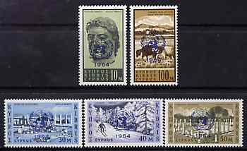 Cyprus 1964 United Nations Security Council set of 5 unmounted mint, SG 237-41*, stamps on , stamps on  stamps on united-nations