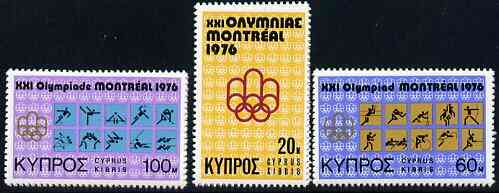 Cyprus 1976 Montreal Olympics set of 3 unmounted mint, SG 471-73*, stamps on , stamps on  stamps on olympics