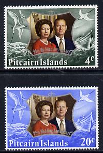 Pitcairn Islands 1972 Silver Wedding set of 2 (SG 124-5) unmounted mint, stamps on , stamps on  stamps on royalty     birds     silver wedding