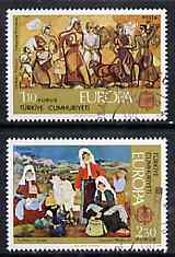 Turkey 1975 Europa (Paintings) set of 2 superb cto used, SG 2523-24*, stamps on , stamps on  stamps on europa       arts    