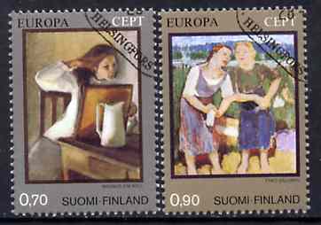 Finland 1975 Europa (Paintings) set of 2 superb cto used, SG 877-78*, stamps on europa       arts    