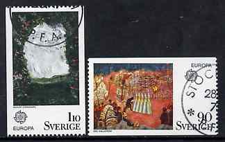 Sweden 1975 Europa (Paintings) set of 2 superb cto used, SG 841-42, stamps on europa, stamps on arts    