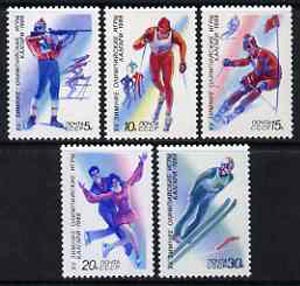 Russia 1988 Calgary Winter Olympic Games set of 5 unmounted mint, SG 5830-34, Mi 5788-92*, stamps on olympics, stamps on sport, stamps on skiing, stamps on ice skating