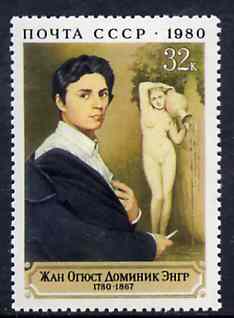 Russia 1980 Birth Bicentenary of Jean Ingres (Painter) unmounted mint, SG 5028, Mi 4987, stamps on , stamps on  stamps on arts, stamps on  stamps on ingres, stamps on  stamps on nudes