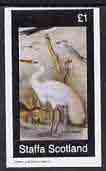Staffa 1982 White Heron imperf souvenir sheet (£1 value) unmounted mint, stamps on birds    heron