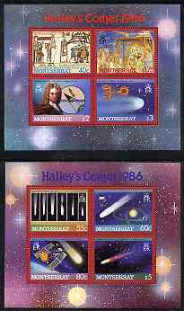 Montserrat 1986 Halley's Comet perf set of 2 m/sheets unmounted mint, SG MS 690, stamps on , stamps on  stamps on space, stamps on  stamps on halley