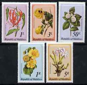 Maldive Islands 1979 Flowers set of 5, SG 827-31*, stamps on , stamps on  stamps on flowers