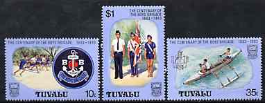 Tuvalu 1983 Centenary of Boy's Brigade perf set of 3, SG 221-23 unmounted mint*, stamps on , stamps on  stamps on scouts