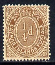 Cayman Islands 1908-9 1/4d brown appears to be unmounted mint, SG 38, stamps on , stamps on  stamps on cayman islands 1908-9 1/4d brown appears to be unmounted mint, stamps on  stamps on  sg 38